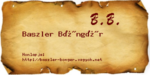 Baszler Böngér névjegykártya